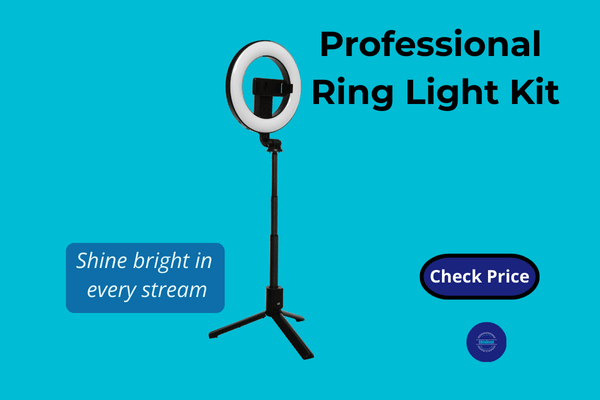 Professional LED ring light kit with tripod, designed to improve lighting for video calls and content creation